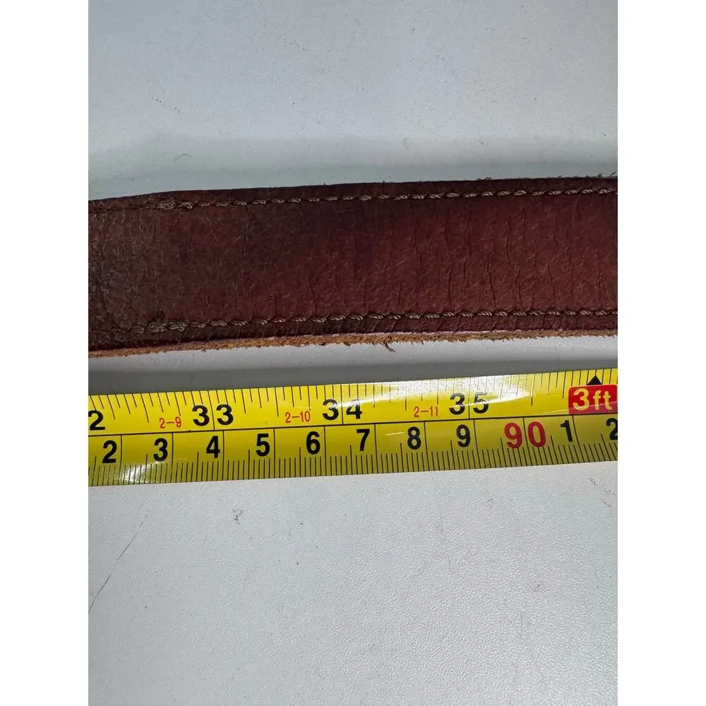 Vintage J. CREW Riveted Canvas Red/Orange Belt S/M Made USA - Picture 7 of 8